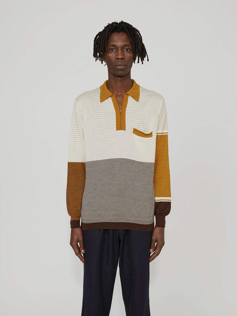 Martine Rose Fine Knit Polo Biege - Archive Clothing