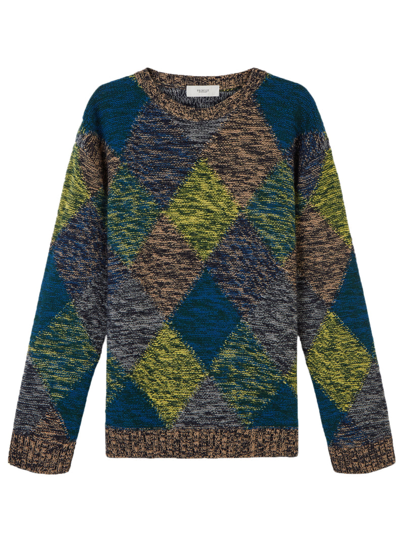 Pringle Of Scotland Multi Coloured Argyle Sweater - Archive Clothing